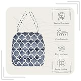 Waterproof Chair Cushion With Ties - 46x48x8cm - Indoors/Outdoors Seat Pads Cushion Pad - Water Resistant Material, Foam - For Garden Kitchen Dining Living Room Patio Coffee Shop - Marocco Graphite - Image 3