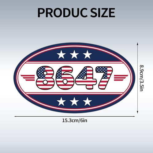 Image of 3pcs 8647 President Car Magnets, American Flag Bumper Stickers Campaign Magnetic Decal Political Bumper Stickers for Cars, Trucks & Vehicles (Style B)