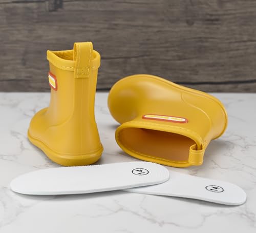 TRIWORIAE-Kids Toddler Rubber Rain Shoes PVC Waterproof Rain Boot Non-Slip Wellington Boots for Children Boys/Girls4