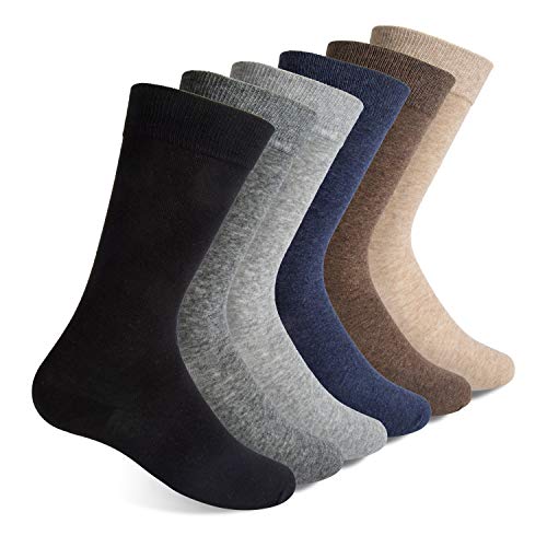 Vkele Business Socken Freizeit Socke Herrenstrümpfe | 6 Paar | Herren Socks Baumwolle Kurze Basic komfort | Schwarz Hellgrau Dunkelgrau Beige Braun Dunkelblau | Größe: 39-42 39 40 41 42 Cover