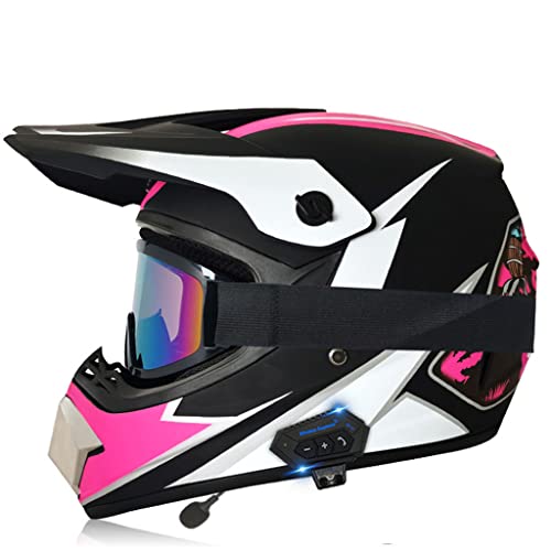 Dot Approved,Skull Style Dirt Bike Helmet Adventure Touring Motorcycle Helmet Light Weight Personalized Helmet With Bluetooth,Dot Certified For For Men Women Atv Bmx Off-Road Helmet-D-X-Large #TOP22