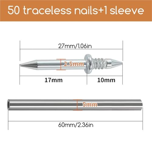 Clavos sin costura con punta doble para molduras, 800 piezas, con herramienta de socket específica para clavos miniatura 6
