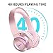 Picun Hydrid Active Noise Cancelling Headphones with ENC, 100H Playing Time with Transparency Mode, Hi-Res Audio & Deep Bass Foldable Wireless Headphones with Mic for Travel, Home, Office (Rose Gold)