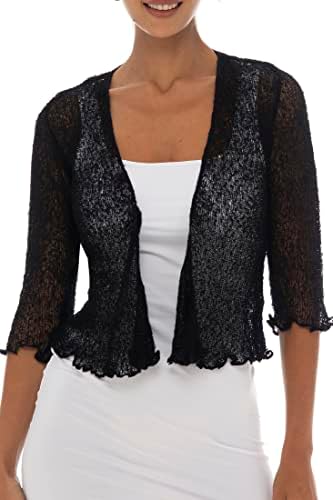 Back From Bali Womens Sheer Shrug Cardigan Lightweight Knit