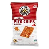 PRETZELIZED Snacks Pretzel Pita Chips, Buffalo Flavored, 7oz Bag (Pack of 12)