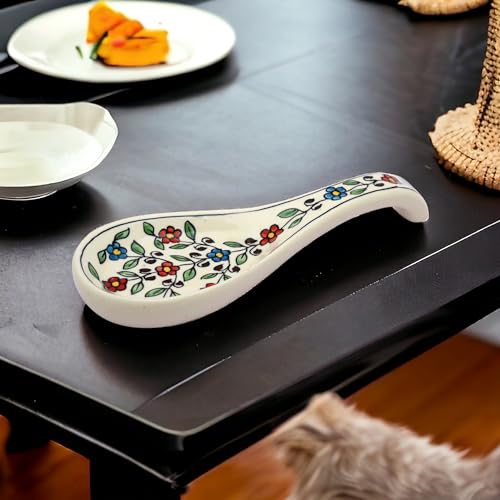 Image of Malaikah Ceramic Spoon Rest Pack of 3 for Home, Kitchen, Dining, Kitchen Decor & Gifting