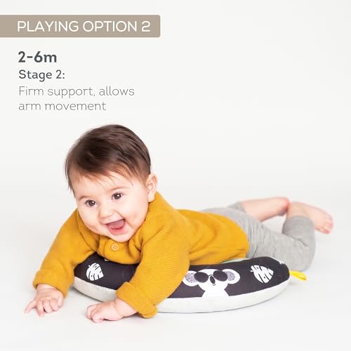 Image of Taf Toys 2-in-1 Tummy Time Support Toy for Newborns & Infants, Soft Panda Support Toy with High-Contrast Crinkle, Baby Development Toy for Neck & Arm Support, Sensory Activity Mat 0-6M