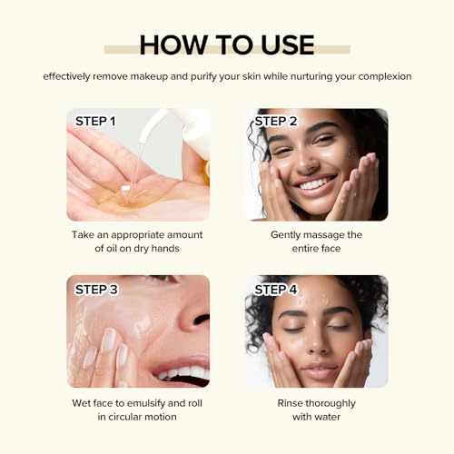 Neutriherbs Makeup Remover Oil Cleanser, Vitamin C Cleansing Oil for Long Last and Waterproof Makeup