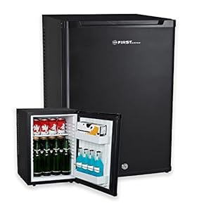 TZS First Austria Mini-koelkast met slot, minibar 22db, stil, afsluitbaar, slaapkamer, verwisselbare deurstop, ca. 4°-16°C hoogte 57cm, capaciteit 40 l, binnenverlichting