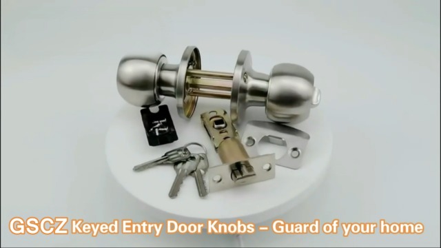 Bedroom Door Lock Set – Keyed Entry Knob With Stainless Steel Security, Fits 1.37"–1.96" Thick Doors, For Bedrooms & Bathrooms