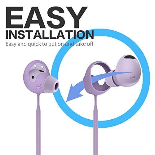 WOFRO 紛失防止ストラップ Galaxy Buds 2 Pro(2022)用 スポーツソフトシリコンストラップアクセサリー Samsung Galaxy Buds Pro 2 True Wireless Bluetoothイヤホンネックロープ(ボラパープル) 商品画像4