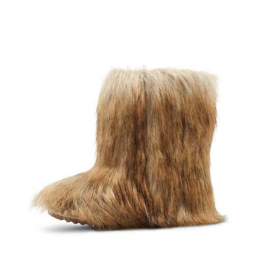 Steve Madden Women's Beastie Fur Ankle Boot, Tan Multi, 8 by Steve Madden - Used condition - US$71.96