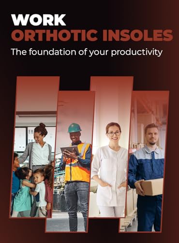 Image of CRUVHEAL Work Comfort Orthotic Insoles - Anti Fatigue Shoe Insert Men Women - Low Arch Support - Shock Absorption - Foot Pain Relief - Work Boot Insoles (S, Brown)