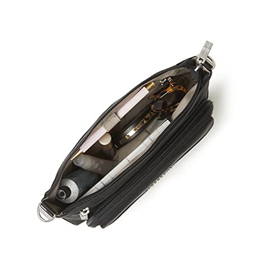 Baggallini Bolsa tiracolo original RFID para uso diário, Flor da meia-noite, One Size
