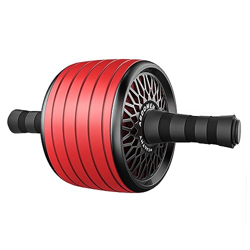 GRIRIW Ruhiger Bauchroller Fitnessgerät für Männer und Frauen Extra Großer Tragbarer Ab Roller Rot zum Kalorienverbrennen und Muskelaufbau