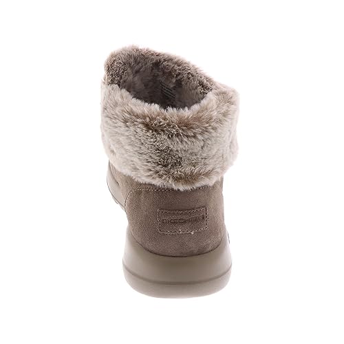 Skechers Women's ON-The-GO Joy-Plush Dreams Fashion Boot, Dark Taupe, 8