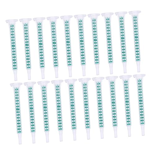 WOONEKY 50pcs Mixing Hose Epoxy Mixing Tube Ab Glue Epoxy Mixing Nozzle Tip Resin Mixer Mixing Nozzle Tube Mixing Bucket Plastic Binder Nozzle Filling Glue Nozzle Head Square Pp