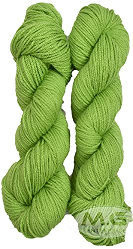 Image of Ganga Alisha Light Green (200 gm) Wool Hank Hand Knitting Wool /Art Craft Soft Fingering Crochet Hook Yarn, Needle Knitting Yarn Thread dye X