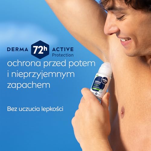 NIVEA MEN Derma Control Sensitive Herren Antitranspirant 72h Kugelschutz mit Vitamin E und Hyaluronsäure 50ml