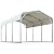 Quictent 10x15 ft Metal Roof Carport Kits Hard Top Garage Heavy Duty Steel Car Canopy, White