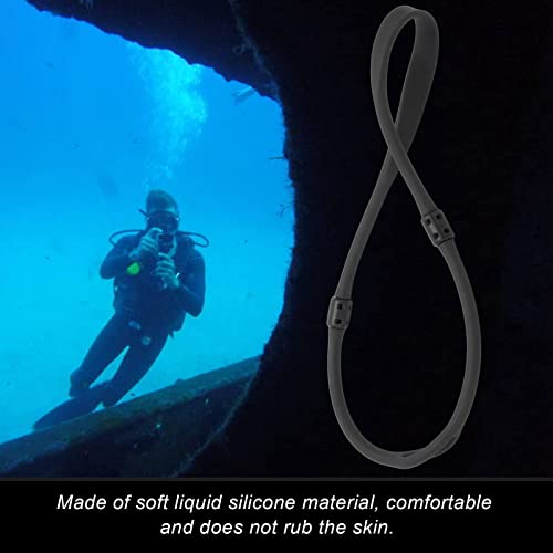 Soporte de regulador de silicón ajustable de 72cm para buceo libre y profundo 4