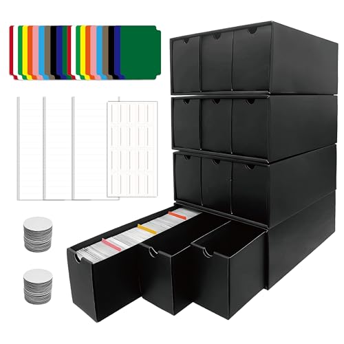 DYXZSXWC 12000+ Large Capacity Trading Card Storage Box 12-600 CT Card Organizer Box Waterproof Toploader Storage Case Bulk Card Collection Holder for TCG MTG Baseball Sports Cards