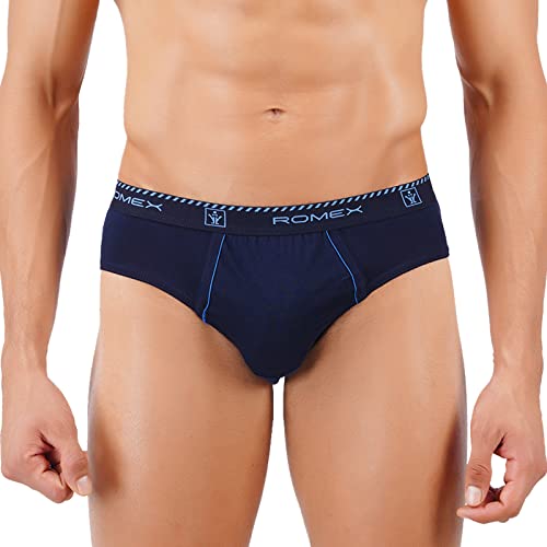 Image of RAMRAJ COTTON Men Pack Of 4 Solid Cotton Briefs | Soft Stretch Outer Elastic Waistband | Comfortable Daily Innerwear