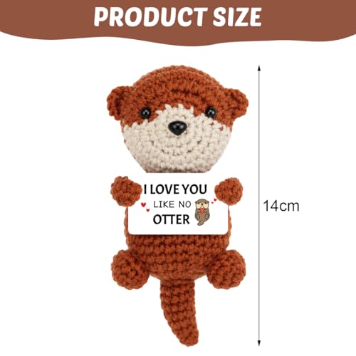 HUKUMA Pocket Hug Loutre, cadeau « Ich Liebe Dich », doudou loutre, cadeau pour la Saint Valentin, Noël, anniversaire de mariage, cadeau pour elle et lui – vue 2