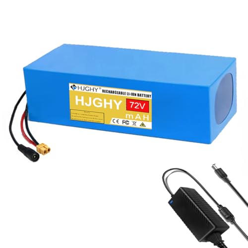 HJGHY Xt60,72V 40Ah, 72 V 20 Ah 30 Ah 40 Ah Lithium-Ionen-Akkupack, 72 Volt PVC-Lithium-Ionen-Akku für 0–3000 W Elektrofahrräder und Motorräder