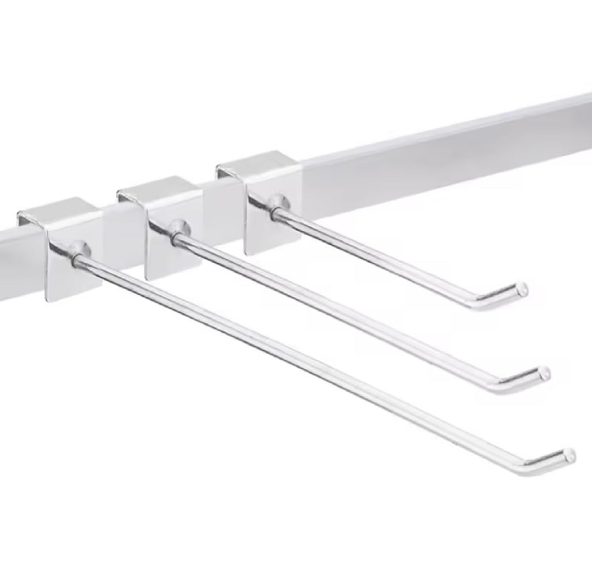 Q1 Beads 12 Pcs. Steel Tube Display Hook 150 mm/6 inch for Square Pipe 15x30 mm -Supermart Shelf Accessories(Chrome)-image-12