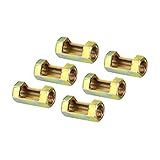 PATIKIL 1/8IP (1/8-27) Hex Coupling Nut, 6 Pack Female Thread Connector 30mm Hexagonal Sleeve Nut Rod Bar Stud...