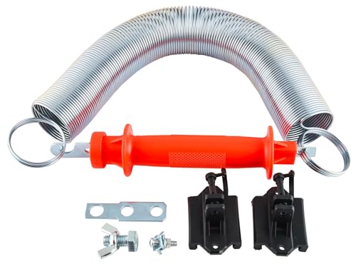 Parmak 20' Galvanized Expandable Spring Gate for Livestock, Silver and Red