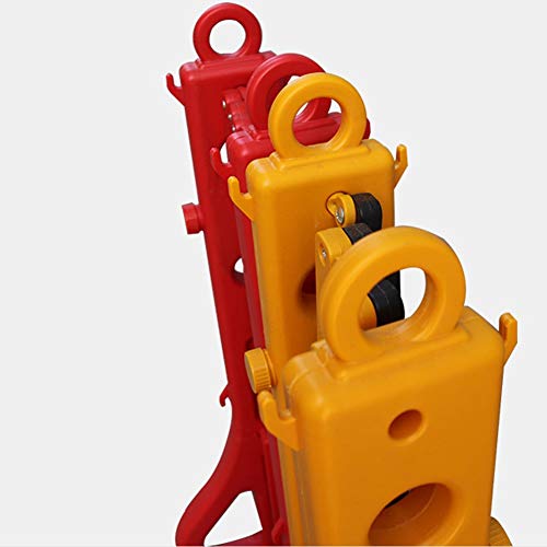 Barrière mobile extensible plastique rouge rétractable et lestable à eau 96x27 - 7