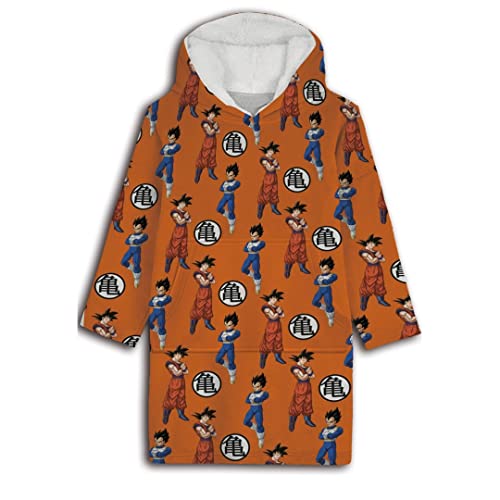 Aymax Dragon Ball Z Oversize - Sudadera de forro polar con estampado (talla adulta), naranja
