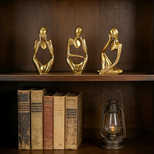 Estatuas Decorativas de Resina Doradas 3 Piezas miniatura 2