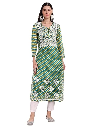 Image of Seva Chikan Hand Embroidered Chikankari Kota Lucknowi Kurti Kurta with Slip SCL4047