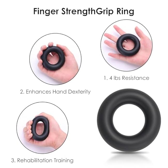 Grip Strength Trainer Set 5-Pack: Adjustable Hand Gripper with Click Counter (2-Pack),Stress Relief Grip Ball£¬ Finger Stretcher & Grip Ring - Forearm Strengthener 11-132 lbs Hand Strengthening Devices for Athletes