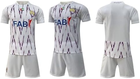 Soccer Jersey UAE Pro leage ALAIN FC Football Fans Jersey with Yoth Soccer Jersey (WHITE, 12-13 Years)