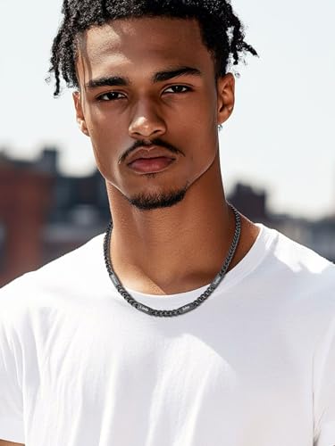 Custom4U Personalized Stainless Steel Cuban Link Chain for Men Women, 5mm/7mm Width Engraving 1-5 Names Cuban Chain Necklace, Steel/14K Gold Plated/Black Fathers Day Gift Hip Hop Jewelry+Send Gift Box2