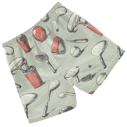 Pigsaly Boys' Swim Board Shorts Vintage Equipment Golf Ball Boy's Swim Trunks Kids Swimwear XS Multicolor2