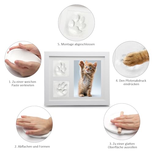 APOMOONS Pfotenabdruck Set Hund,Pfotenabdruck Set Katze Hundepfoten Abdruck Machen GedenkstäTten & Bestattungen für Hunde Abdruckset Baby Pfoten Abdruck Set FußAbdruck Set Baby Baby Fussabdruck Set
