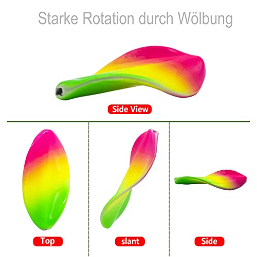 Njord Kalastus Inline Spoon forel 5 stuks in doos 4,5 g complete set met 5x haken en 5x kralen | UV actief | doorloopknipperlicht forelaas inline spoon inline doorloop lepels forel hengelset - Image 4