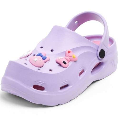 Image of Women Clogs Sandals with Back Strap | Lightweight EVA Cartoon Charm Slip-On Shoes for Womens & Girls | Anti-Slip Comfortable Everyday Wear