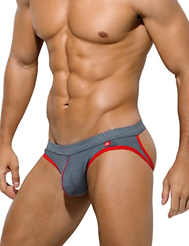 Arjen Kroos Men's Underwear Breathable Mesh Jock Strap Athletic Supporter Jockstrap,GREY,Medium