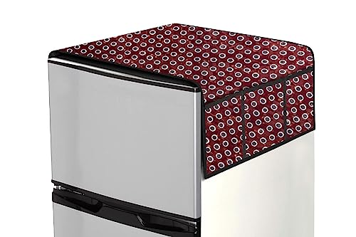 Image of Stylista Refridgerator top Cover Suitable for Samsung RR21C2F25HS /HL, 189 Liter Fridge, Dimension (WXD) 71x109 CM, Symmetric Pattern Red
