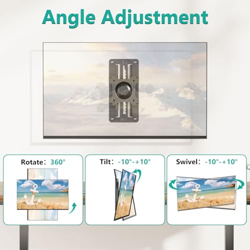 Image of WALI Single Monitor Wall Mount, Height Adjustable for 17-32 inch Computer Monitor Bracket, up to 17.6 Lbs, Fits 1 Screen with Max Mounting Holes 100x100mm (1732LM), Black