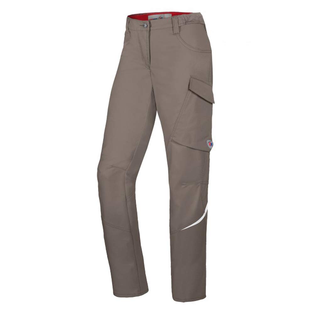 BP 1961-570-0050-18L Fabric Blend with Stretch Slim Silhouette Work Trousers for Women, 65% Polyester/35% Cotton, Walnut, 18L Size