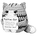 iewrtcin Positive Katze Geschenke Gestrickte Katze Positive Geschenke Positive Katze Geh&auml;kelt Geh&auml;kelte Kuscheltiere Katzen Handgemachte H&auml;kel Puppe Emotionaler Support-Geschenk Gl&uuml;cksbringer (Grau)