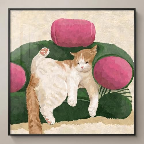 Cuadro decorativo de gatito dormilón ideal para dar calidez a tu dormitorio 6