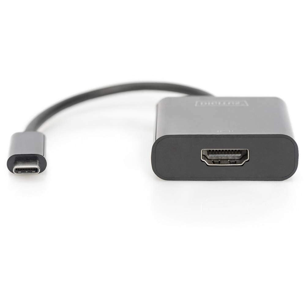 DIGITUS USB Tip C Grafik Adaptörü, USB Type-C - HDMI Tip A, 4K Ultra HD 30Hz, Plastik, Siyah